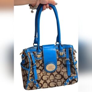 Fashion bag G blue decorated medium size